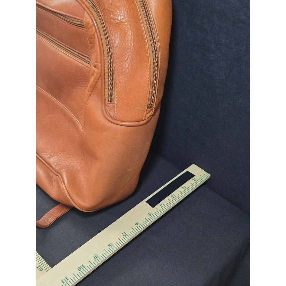 Wilsons Leather Backpack Tan Brown Pebbled Leather Travel Bag Made in Colombia